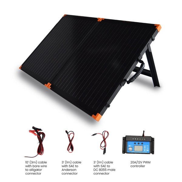 Flexsolar Monocrystalline Solar Panel Kit, 100 W, 18.4V DC, 5.43 A G100